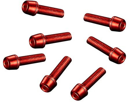 Fahrrad Vorbau Schrauben M5x18mm Schrauben,Asudaro 6Stück Fahrrad Headset Vorbau Schrauben CNC-Fahrradschrauben Unterlegscheibenschrauben für Fahrradvorbau für Mountain Road MTB BMX,rot