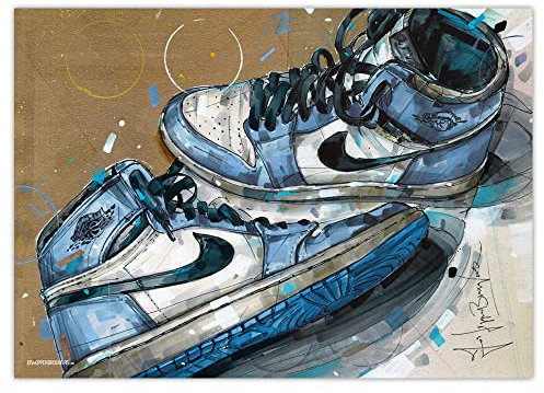 Air Jordan 1 Poster University Blue, 50 x 70 cm
