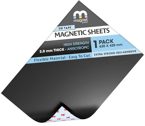 TMS Rouleau de feuilles aimantées extra-résistantes 62 x 42 cm Résistance anisotrope 2 mm