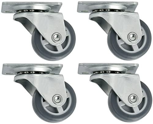 cyclingcolors 4 ruedas para muebles de 30 mm, goma suave, antiarañazos, gris, giratoria, universal, mini rodillo negro