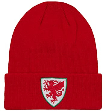 Wales FA Knitted Hat Beanie Bobble Official FAW Football Gift