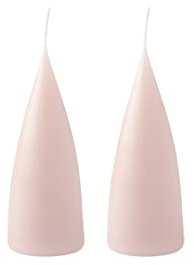 Kunstindustrien® Stumpenkerzen, Hergestellt in Dänemark, 43 Farben verfügbar, Kegel Kerze, Durchgefärbte Stumpenkerze lange Brenndauer von 15 Stunden, Kerzen Deko, 2 Stück 6,5 x 16cm (Altrosa)