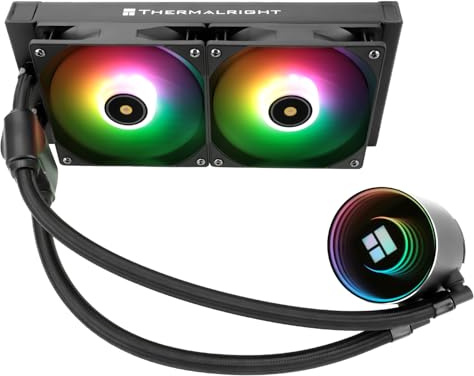 Thermalright Frozen Notte 240 Black ARGB V2 Water Cooling CPU Cooler, 240 Black CPU Cooler Specifications, Double PWM Fans, S-FDB Bearings, Suitable for AMD/AM4 AM5,Intel LGA 1700/1150/1151/1200/2011
