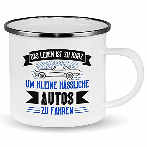 wowshirt Emallie Tasse Leben Ist Zu Kurz Um Hässliche Autos zu fahren Kfz Mechaniker Auto-Fan Tuning, Farbe:White Metal