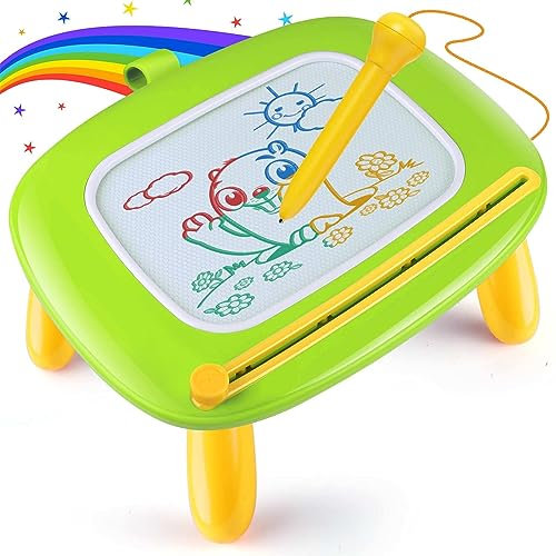 Smasiagon Magnetische Maltafel Zaubertafel für Kinder, Bunte Löschbare Magnettafel Zeichentafel mit Beinen für Kleinkind Spielzeug ab 1 2 3 Jahre Jungen Geschenk (Grün)