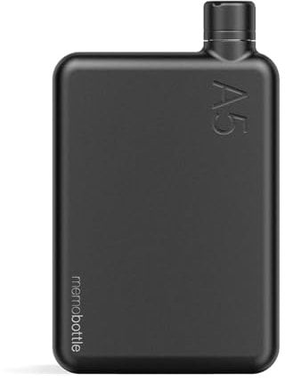 memobottle A5 ACIER INOXYDABLE (NOIR) | 36 oz / 1080 ml | Bouteille d'eau Durable, Étanche, de Qualité Supérieure | Sans BPA | Idéale pour le Style de Vie Moderne, les Entraînements en Salle