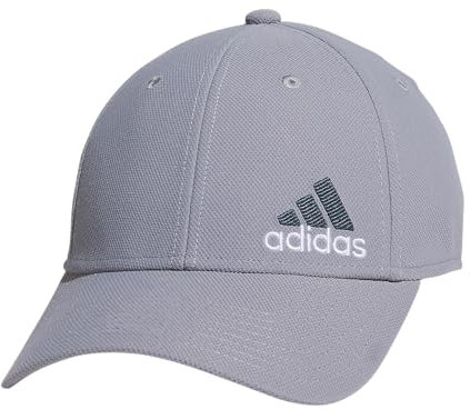 adidas Herren Release 3 Structured Stretch Fit Cap Grau/Weiß/Preloved Ink Blue, Grau/Weiß/Preloved Ink Blue