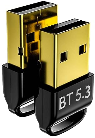 USB Bluetooth 5.3 Adapter für Desktop PC, USB Bluetooth Dongle Empfänger Sender für Bluetooth Sound, Handy, Tastatur, Maus, Tablet, Drucker