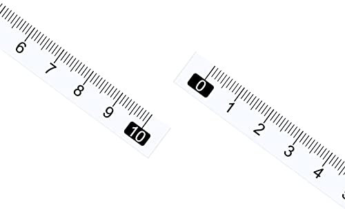 Kozelo 10Stk Klebe Bandmaß Metrisch - [10cm x Links nach Rechts Lesen] Wasserdicht Klebrig Lineal Klebeband für Arbeit Tischsäge Transparent