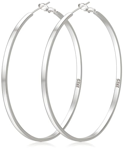 LOUMILEO Creolen Silber 925 Hypoallergen Creolen Silber 925 Groß Leichte Sterling Silber Creolen für Damen