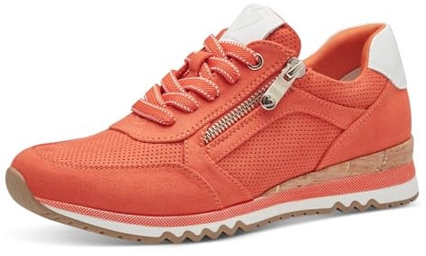 MARCO TOZZI Damen Sneaker flach mit Reißverschluss Vegan, Mehrfarbig (Carrot comb), 37 EU