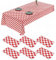 Lot de 6 nappes rectangulaires jetables en Plastique à Carreaux imperméables pour fête, Anniversaire, Pique-Nique, fête prénatale, Saint-Valentin 274,3 x 137,2 cm