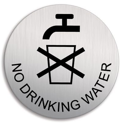 Panneau « No Drinking Water » - Diamètre : 100 mm - Autocollant