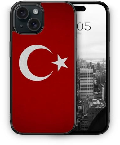 MUNIQASE Türkiye Türkei Neu Flagge - Silikon Hülle für iPhone 15 - Türkische Schutzhülle Handyhülle Case Cover
