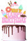 Ice Cream Cake Topper Donut Geburtstag Kuchen Dekorationen für Jungen Mädchen Glitzer Rosa Eis Donut Thema Happy Birthday Party Dekoration Supplies für Babyparty