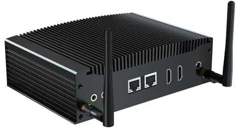VENOEN Mini PC Industrie i7 WIN11, lüfterloser PC Core i7 10510u, 16GB RAM 512GB SSD, 2X HD 4k Ausgang, 2X RS232 COM, WiFi, 2X Gigabit Ethernet, Kleiner PC Industrial IPC für IOT/CNC/Billboard
