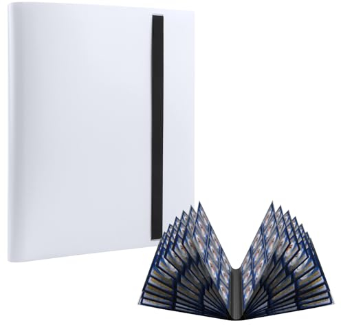 RISVOWO Sammelalbum für Karten, 360 Kartenkapazität Sammelkarten Album, Transparent Sammelkarten Ordner, Sammelalbum Karten für YuGiOh, Match Attax, Ninjago usw (Weiß)