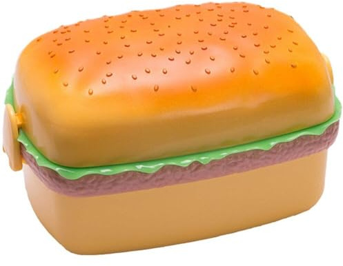 Tsffae Kinder Bento Box Cartoon Hamburger Lunchbox Niedliche Burger Bento Box Mini Lunchbox Kinder Schule Lebensmittelbehälter Geschirr Set