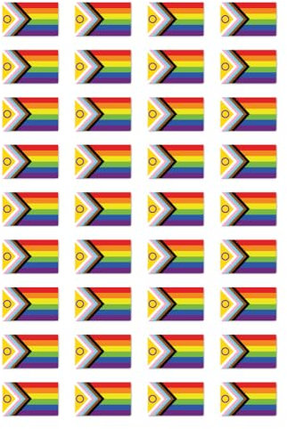Aufkleber: 25x15 mm, 36 Stück - Flagge - Inclusive Pride - LGBTQ - für Auto, Laptop und mehr