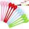 Amentalove 12 Pcs Colorful Long Handle Spoons, Plastic Spoon, Long Teaspoons, Coffee Spoon, Reusable Dessert Spoons for Ice Cream, Latte Glasses, Sundae (18.5 cm)
