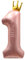 Vthoviwa 40'' Couronne Ballon Chiffre Anniversaire 1 Rose, 101cm Ballon Numero 1 an Deco Birthday, Balloon 1 Numéro Party Deco