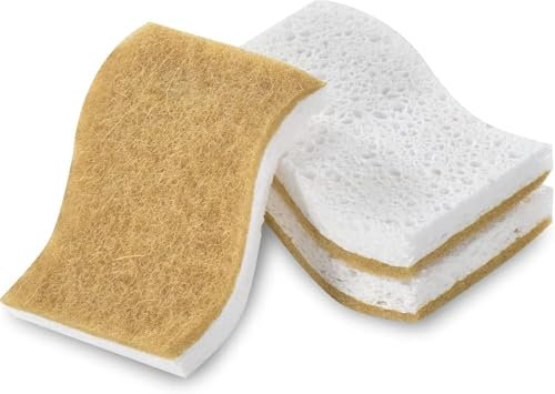 Yuktha Naturals Coconut Fiber Kitchen Scrubber with Cellulose Sponge, Dish Washing Cellulose Sponge
