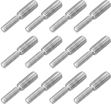 QUARKZMAN 12 Stück M6x20mm zu M8x20mm Doppel Ende Gewindebolzen, Doppelend Gewindestifte Schraube 304 Edelstahl Gewindeadapter Reduzierschraube für Möbel Hardware