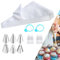 100Pcs Piping Bags and Nozzles Sets, Icing Bags and Piping Nozzles Tips, 6 Nozzles, 2 Couplers, 2 Bag Ties, Large Icing Bags Disposable, Pastry Bags for Cake Cupcake Cookies Dessert Decoration Kit