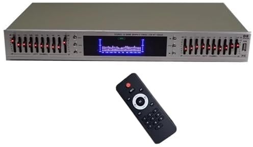 20 Band HiFi Audio Equorizer, Professionelle Digitale Grafikeffekte Tuning Equalizer Eq Mit Integriertem Bluetooth/USB & Fernbedienungssteuer Gray