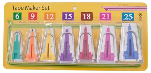 Harewtwy Set of 7 Size Fabric Bias Tape Makers Set 6-25MM Binding Tool Sewing Quilting Supplies DIY Crafts Patchwork Tape Makers