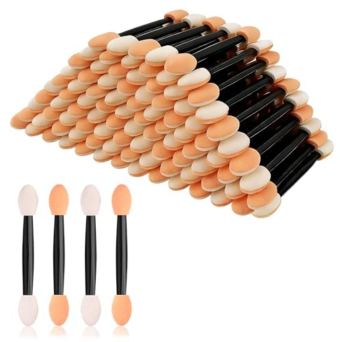 VVQWCY 100 Stück lidschatten applikator, Doppelseitige lidschatten pinsel für präzises Schminken