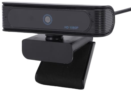 FAUOSWUK Webcam FHD 1080P per PC Fotocamera USB con Riconoscimento Facciale Grandangolare da 120° con Microfono Incorporato per Laptop Desktop 11/10 Plug And Play