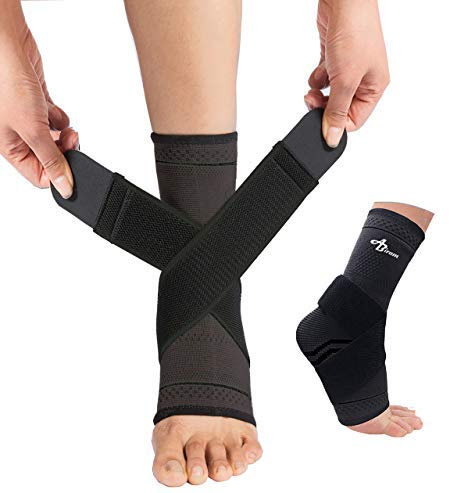 ABIRAM Foot Sleeve (Pair) with Compression Wrap, Ankle Brace For Arch, Ankle Support, Football, Basketball, Volleyball, Running