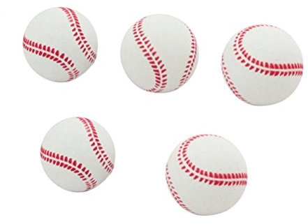 ToyMyToy Weicher hüpfender Baseball aus Gummi für Anfänger-Sport-Training, 6,3 cm, 5 Stück