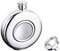 iSavage 5oz Classic Round Mirror Finished Hip Flask with Transparent Glass Window Mirror Finished with a Funnel 18/8 Stainless Steel-YM122