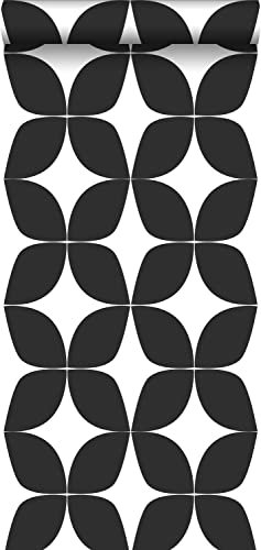 ESTAhome papier peint motif graphique noir et blanc - 139101-0,53 x 10,05 m