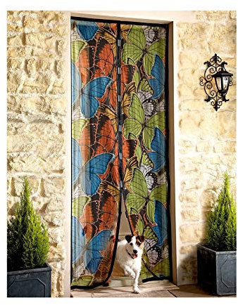 Magnetic Fly Insect Screen Door Screen Butterfly Mesh Curtain Fits Door Up To H210cm W102cm Butterflies