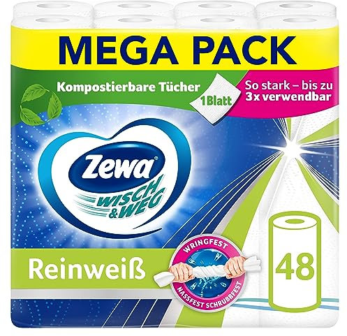 Zewa Wisch & Weg Reinweiss 4x48 Blatt / 12 Packungen