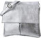 SH Leder Echtleder Umhängetasche Schultertasche Crossover aus Gernarbt Rindleder 26x25cm Kim G182 (Silber Metallic)