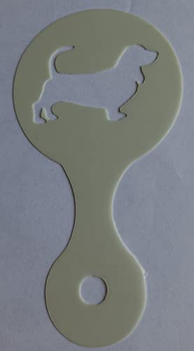 2 x Dackel-Hunde-Schablonen, wiederverwendbar, 350 Mikron, Mylar-Kunststoff, Geschenk, Spendenaktionen.