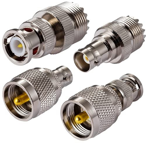 Vecys CB Radio Adapter SO239 PL259 UHF to BNC Antenna Adapter 4 Kit for CB Antenna Amateur Radio Walkie Talkie Handheld WLAN Devices (4 Pcs)…