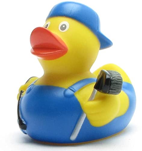 Badeente I Quietscheente I Waschanlage - Ente - inkl. Badeenten-Schlüsselanhänger im Set