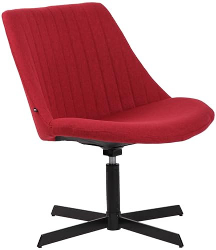 CLP Lounger Granby I 360 Grad Drehbarer Relax Sessel Mit Stoffbezug I Ergonomisches Design Mit Bodenschonern I Polsterstuhl Mit Rückenlehne, Farbe:rot