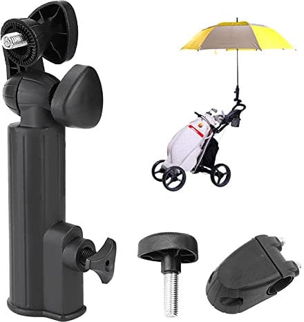 Golf Accessories, Golf Umbrella Holder - Universal Plastic Golf Push Trolley Umbrella Holder Rack Golf Accessories Plastic Golf Cart Umbrella Stand Golf Trolley Umbrella Holder Black