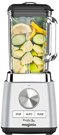 Magimix Blender Power 5XL | Quiet Mark Approval | Metal/Glass |1500W | 2L | Satin | 11644