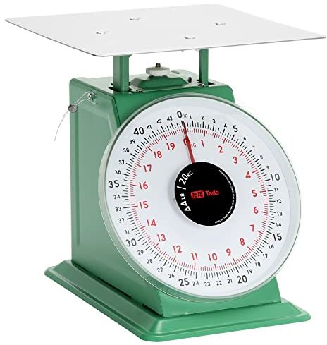 Tada Retro-Küchen- und Lebensmittelwaage, robust, mit einer Tragkraft von 20 kg, mit Edelstahlplattform, grün