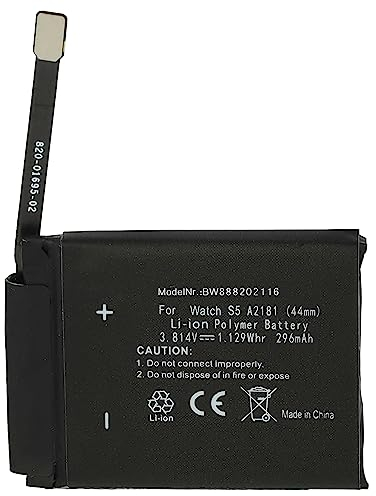 vhbw batteria compatibile con Apple Watch serie 5 44mm, MWVF2LL/A smartwatch orologio bracciale fitness (296mAh, 3,81V, Li-Poly) + set utensili