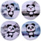 Handwärmer Taschenwärmer Sets Fingerwärmer, gegen kalte Hände im Winter (4er Set Panda mit Fleecehülle)