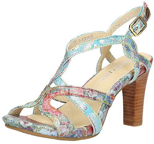 Laura Vita Femme Alcbaneo 01 Sandales à Talons, Turquoise, 37 EU