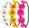 Hatstar 3x Blumen Haarband Stirnband | Kopfband Blumenkranz | mit Elastischen Band | Haarschmuck für Damen und Mädchen | Accessoire für Oktoberfest, Karneval und Fasching